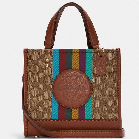 Coach Signature Stripe Dempsey Tote - Picture 2 of 12